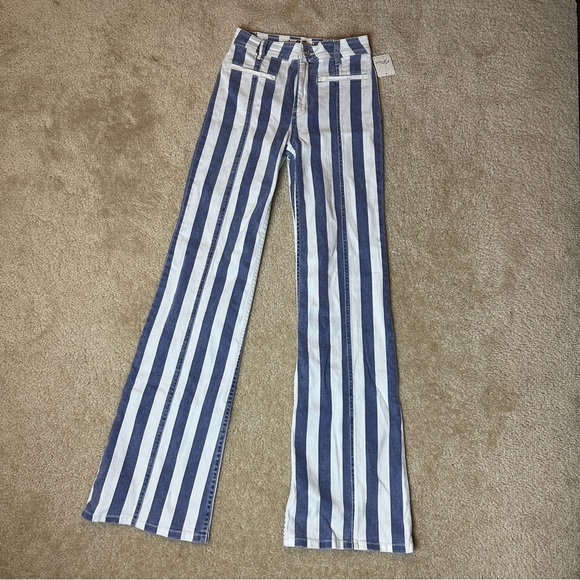 New Free People Firecracker Stripe Flare Pants Size 25 - Picture 2 of 5